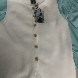 Sincerely Jules Cream Top with Tan Button